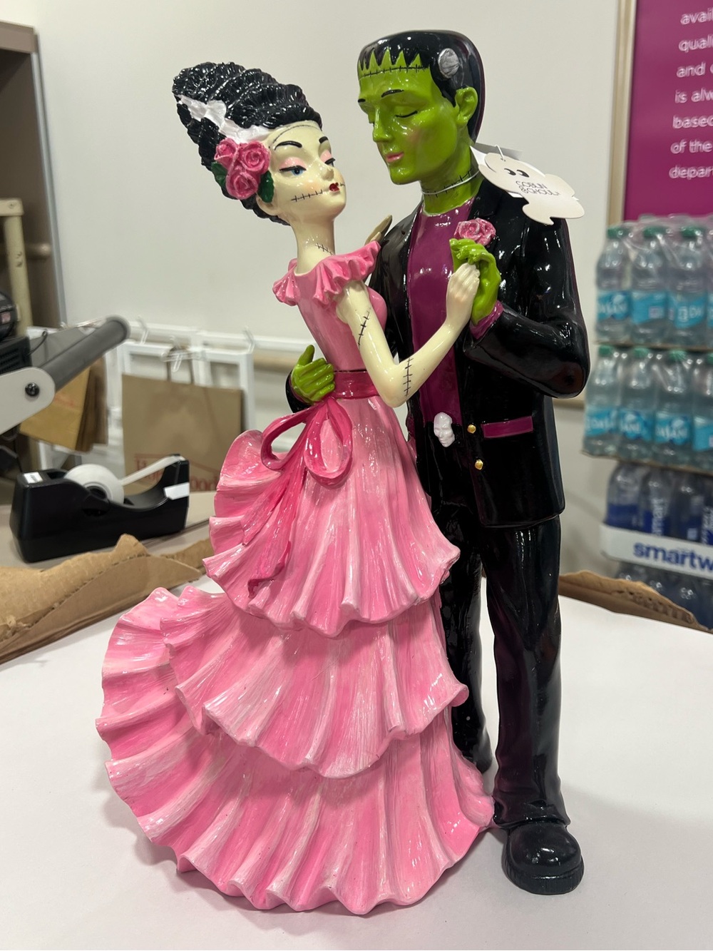 NWT Goblin & Ghoul Frankenstein & Bride of Frankenstein Statue